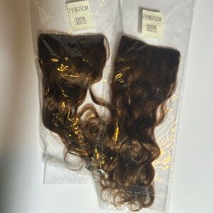 BNIB clip in wavy remy human hair bang front piece 8-10” seamless 2 piece